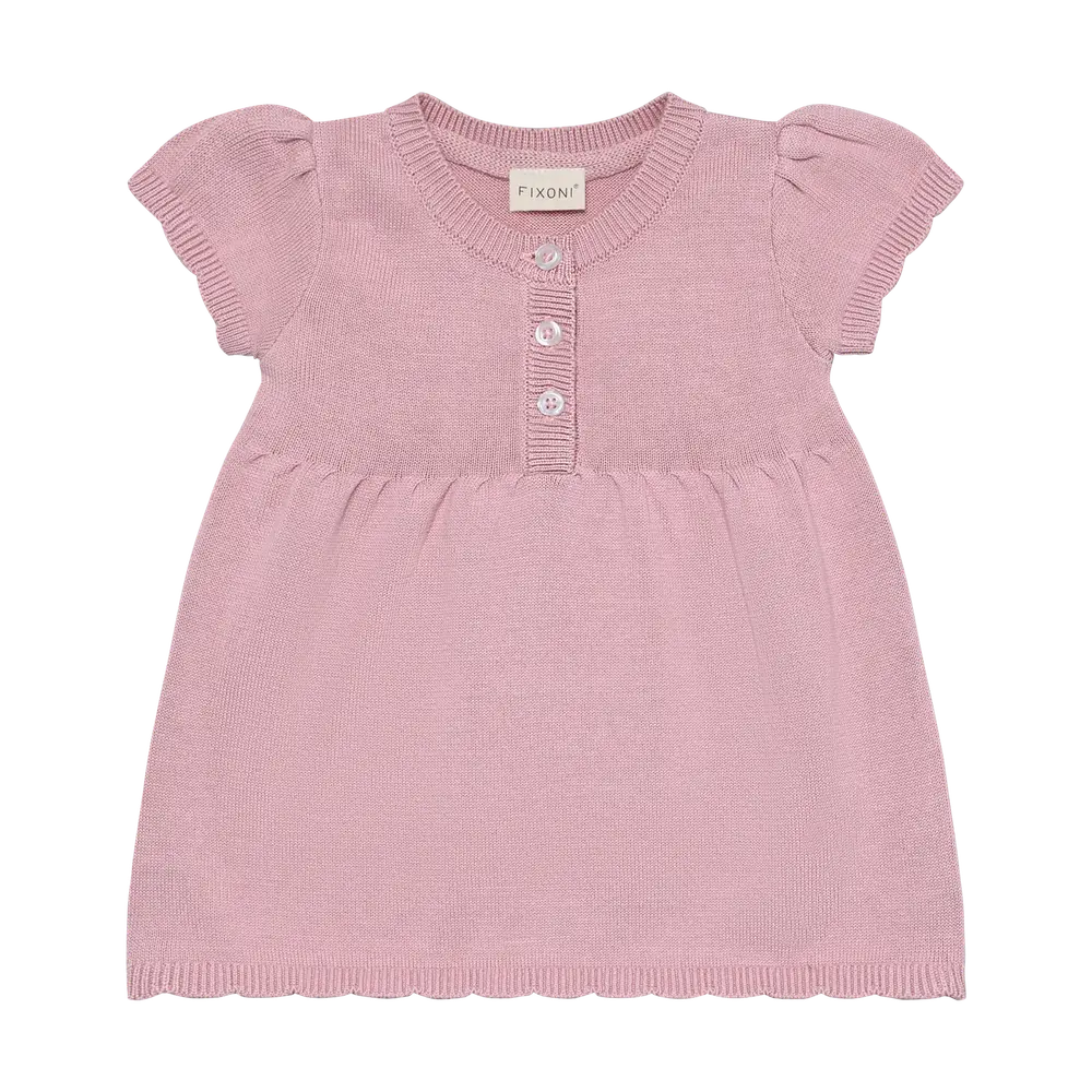 Stickad Klänning - Bleached Mauve - 74 | Barnkläder - Toppar - Klänningar - Klänningar | BabyMode