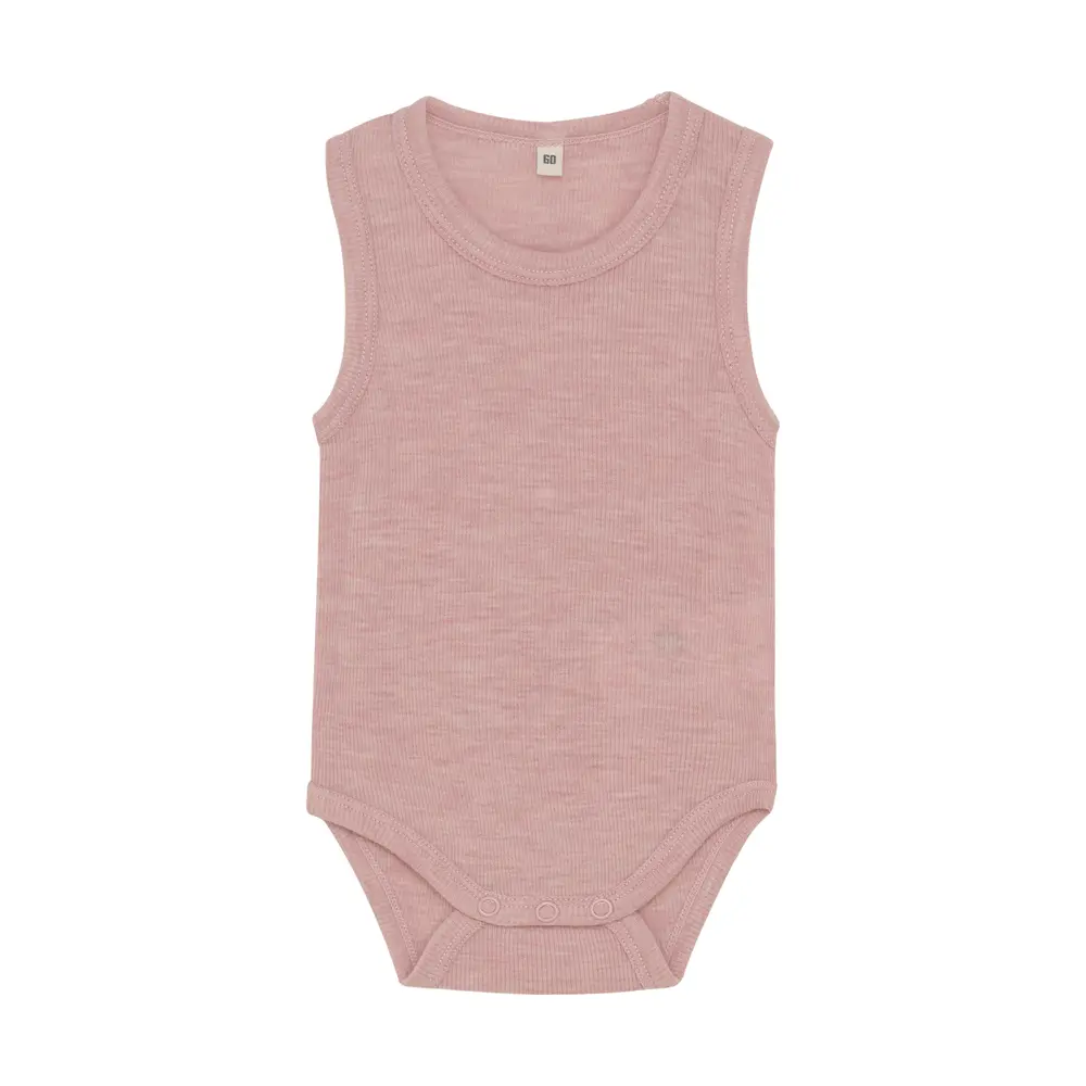 Ullbody utan ärmar - Starling Melange - 60 | Barnkläder - Ull - Ullbodys | BabyMode