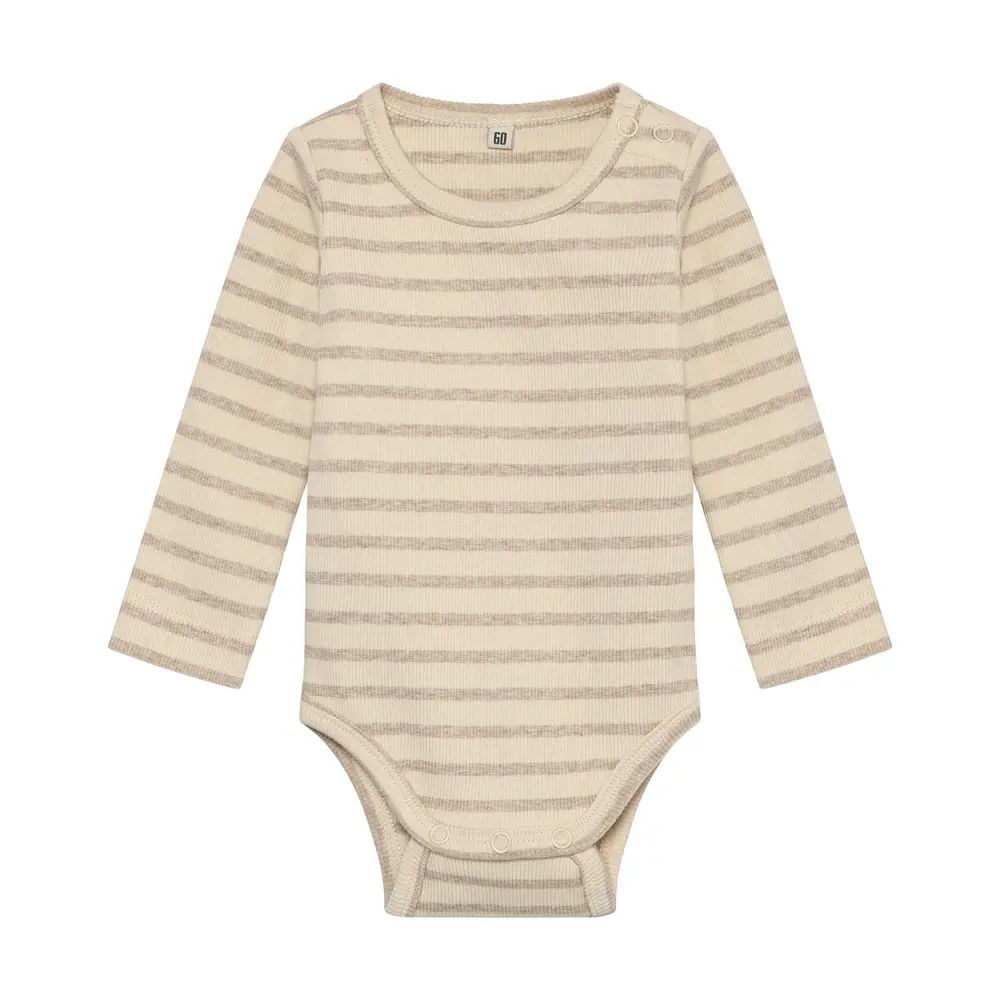 Långärmad Body - Silver Mink Melange - 90 | Barnkläder - Bodys & overaller - Långärmad body | BabyMode