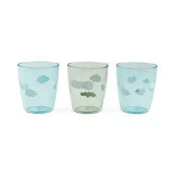Yummy Mini Glas 3 -pack Happy Clouds - Grön | Baby & Barn - Äta - Barnserviser | BabyMode