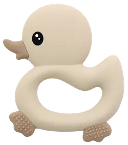 Bitring med Anka & Mönster - Beige | Leksaker - Babyleksaker - Bitringar & skallror | BabyMode