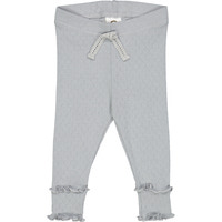Pointelle leggings med hulmønster - Jasmin blue
