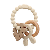 Bitleksak i Silikon med Kaninöron & Trä - Beige