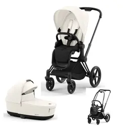 Cybex E-Priam Duovagn - Off white/Matt black | Barnvagnar | BabyMode