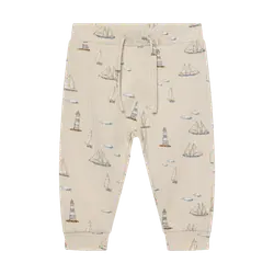 Rib Byxor m. Tryck - Fog | Kläder - Underdelar - Byxor | BabyMode