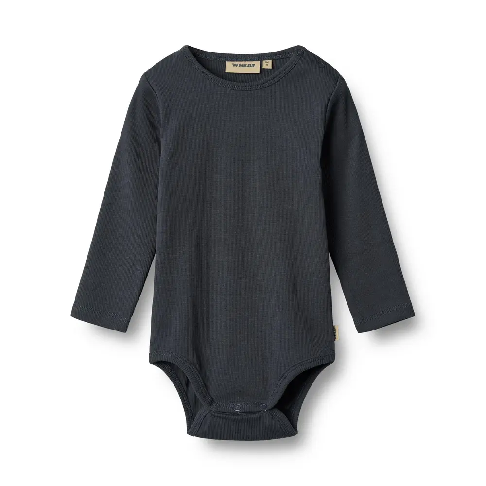 Långärmad Body Ribbad Spencer - Navy - 86 | Barnkläder - Bodys & overaller - Långärmad body | BabyMode