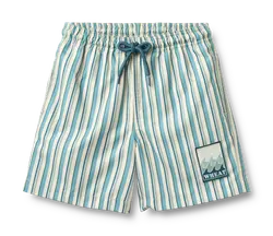 Hansi Badge Badshorts - Aqua Stripe | Kläder - Badkläder - Badshorts & badtoppar | BabyMode