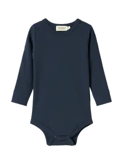 Enf�rgad l�ng�rmad bodysuit - Pilot navy | Kläder - Bodys & overaller - Långärmad body | BabyMode