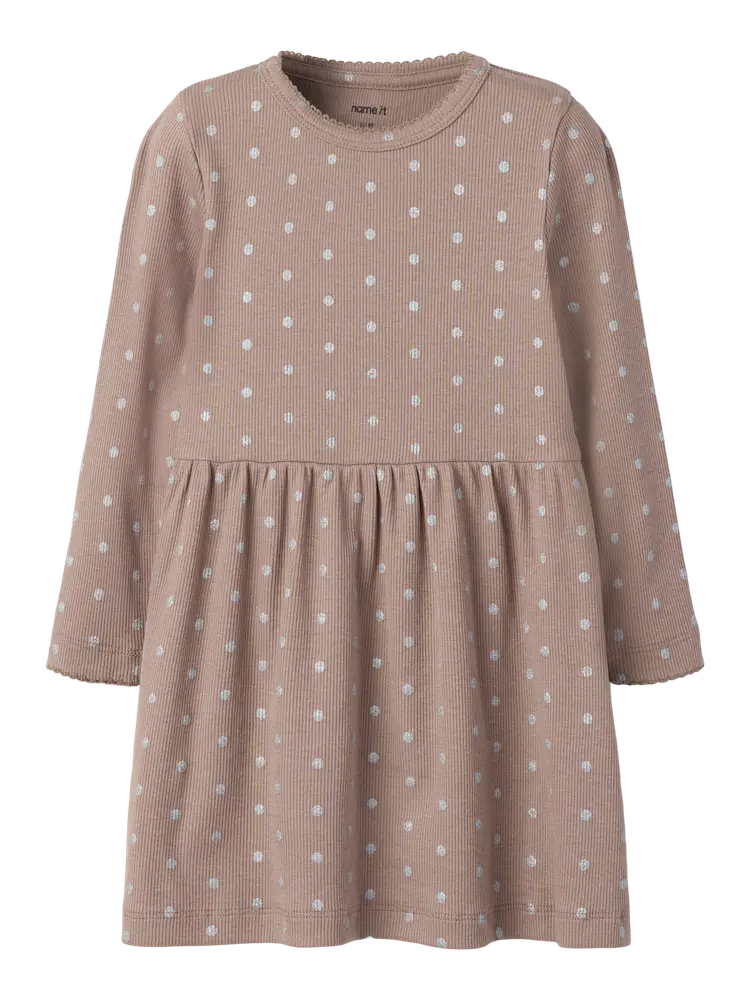 Name It Lona Klänning - Taupe Gray - 86