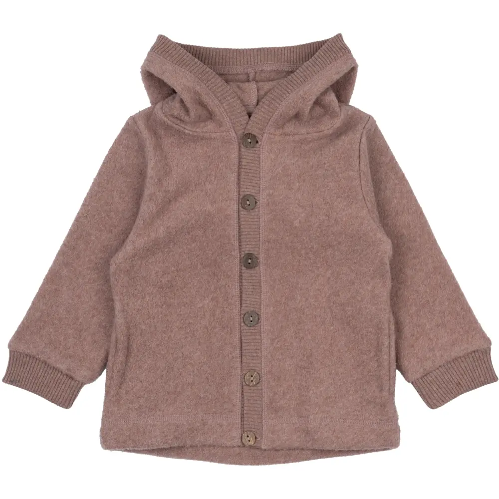 Kofta Bomull/Fleece - Burlwood Melange - 9 MDR. | Barnkläder - Ytterplagg - Softshell & fleece - Fleece | BabyMode