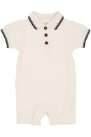 Pique polo romper - CREAM