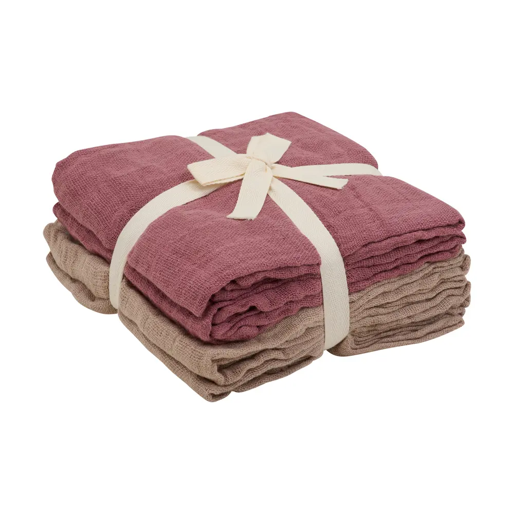 Pippi Muslinfilt 4-pack - Withered Rose - 65X65 CM | Barnrum - Textilier - Muslinfiltar | BabyMode