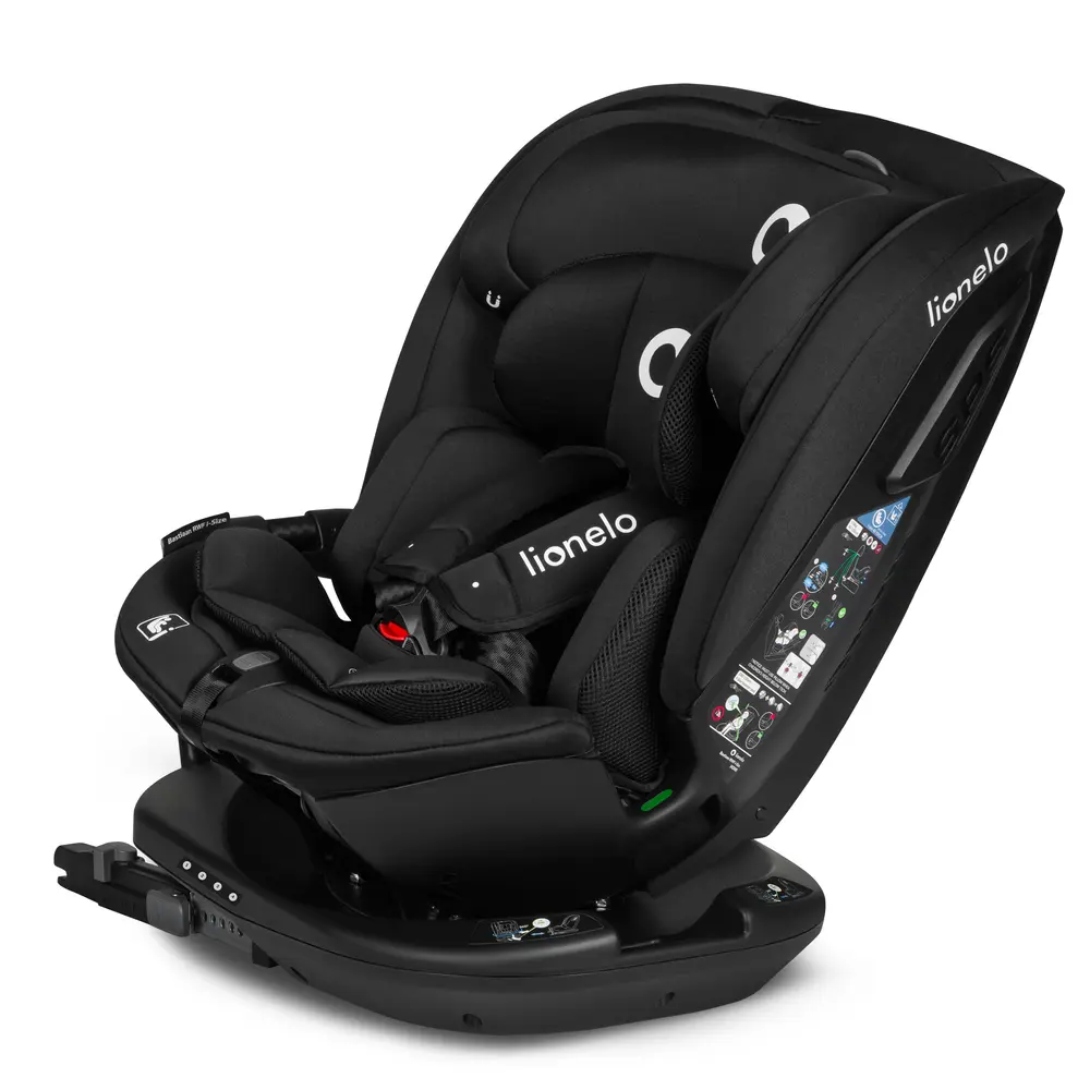 Lionelo Bastiaan Rwf i-Size Bilbarnstol - Black Carbon | Bilbarnstolar - Bakåtvända bilbarnstolar 9-36 Kg - Bakåtvända bilbarnstolar upp till 23 kg | BabyMode