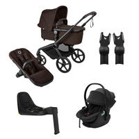 Bugaboo Fox 5 Renew Barnvagn + Thule Maple Babyskydd & Bas - Cocoa Brown/Black