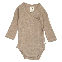 Långärmad Body Woolly - Balsam Melange | Kläder - Ull - Ullbodys | BabyMode