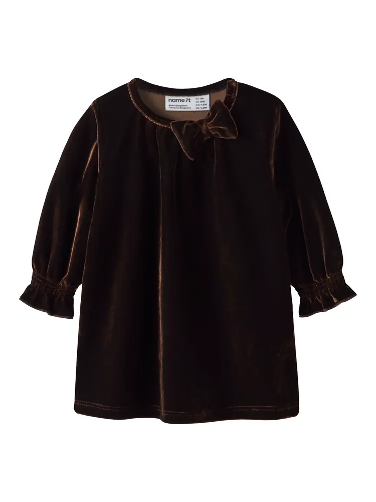 Name It Rididde Velour Klänning - Chocolate Plum - 62