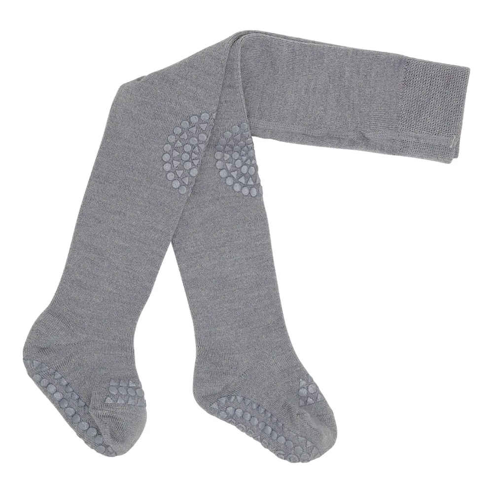 Strumpbyxor med Krypskydd Ull - Grey Melange - 12-18M | Barnkläder - Ull - Strumpor & ullstrumpbyxor | BabyMode