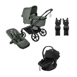 Bugaboo Fox 5 renew + Thule Maple Babyskydd inkl. adapter - Forest Green/Black | Barnvagnar | BabyMode