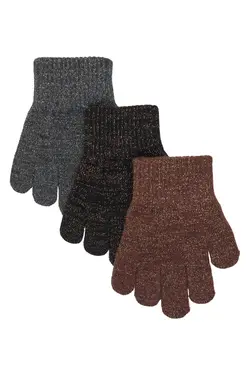 Magic vantar 3 pak med lurex - Antrazite | Kläder - Mössor, vantar och tossor - Vantar & handskar - Stickade vantar & mössor | BabyMode