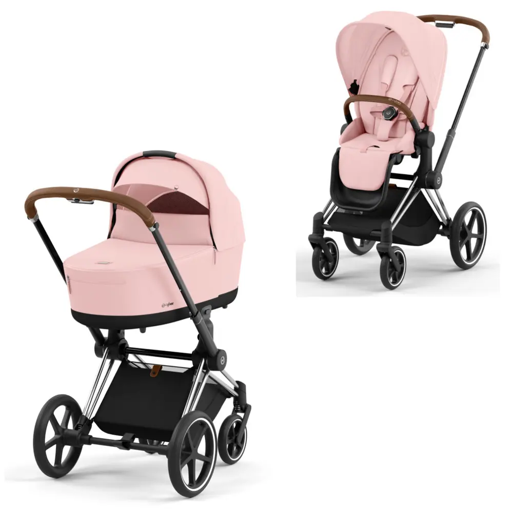 Priam Duovagn - peach pink/chrome brown | Barnvagnar - Duovagnar - Alla duovagnar | BabyMode