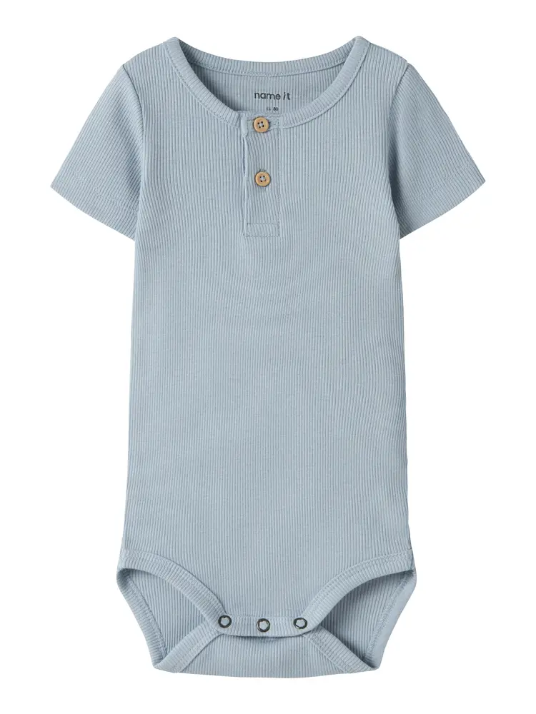 Kab Kortärmad Body - Blue Fog - 50 | Barnkläder - Bodys & overaller - Kortärmad body | BabyMode