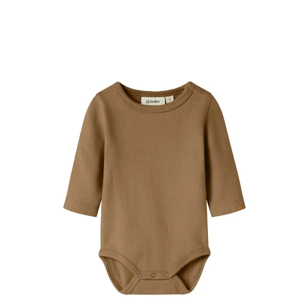 Lil' Atelier Thoro Leo Långärmad Slim Body - Sepia Tint - 68