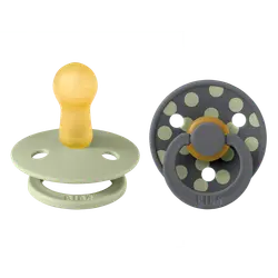 Studio Colour Napp 2-pack Polka Latex Str 2 - Sage/Iron | Baby & Barn - Sköta - Nappar | BabyMode