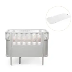 Växasäng 2i1 Baby & Juniorsäng och Madrass till Classic II - Stone Grey | Barnrum | BabyMode
