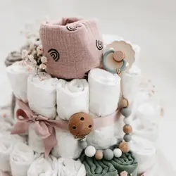 Blöjtårta - Pink | Barnrum - Textilier - Muslinfiltar | BabyMode