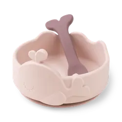 Stick & Stay Skål & Sked Wally - Powder | Baby & Barn - Äta - Barnserviser | BabyMode