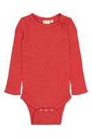 Suze Långärmad Pointelle Body - Molten Lava