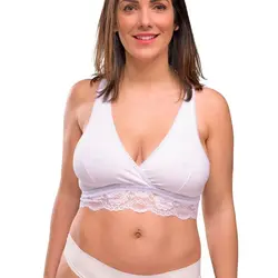 Crossover Sov- Och Amnings-BH Vit L | Graviditet & Amning - Amning - Amnings-BH | BabyMode