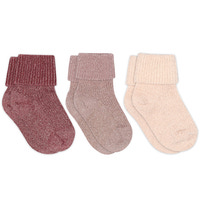 Ida glitter 3-pak strømper - Maroon