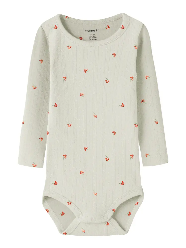 Berries Långärmad Body - Peyote Melange - 80 | Barnkläder - Bodys & overaller - Långärmad body | BabyMode