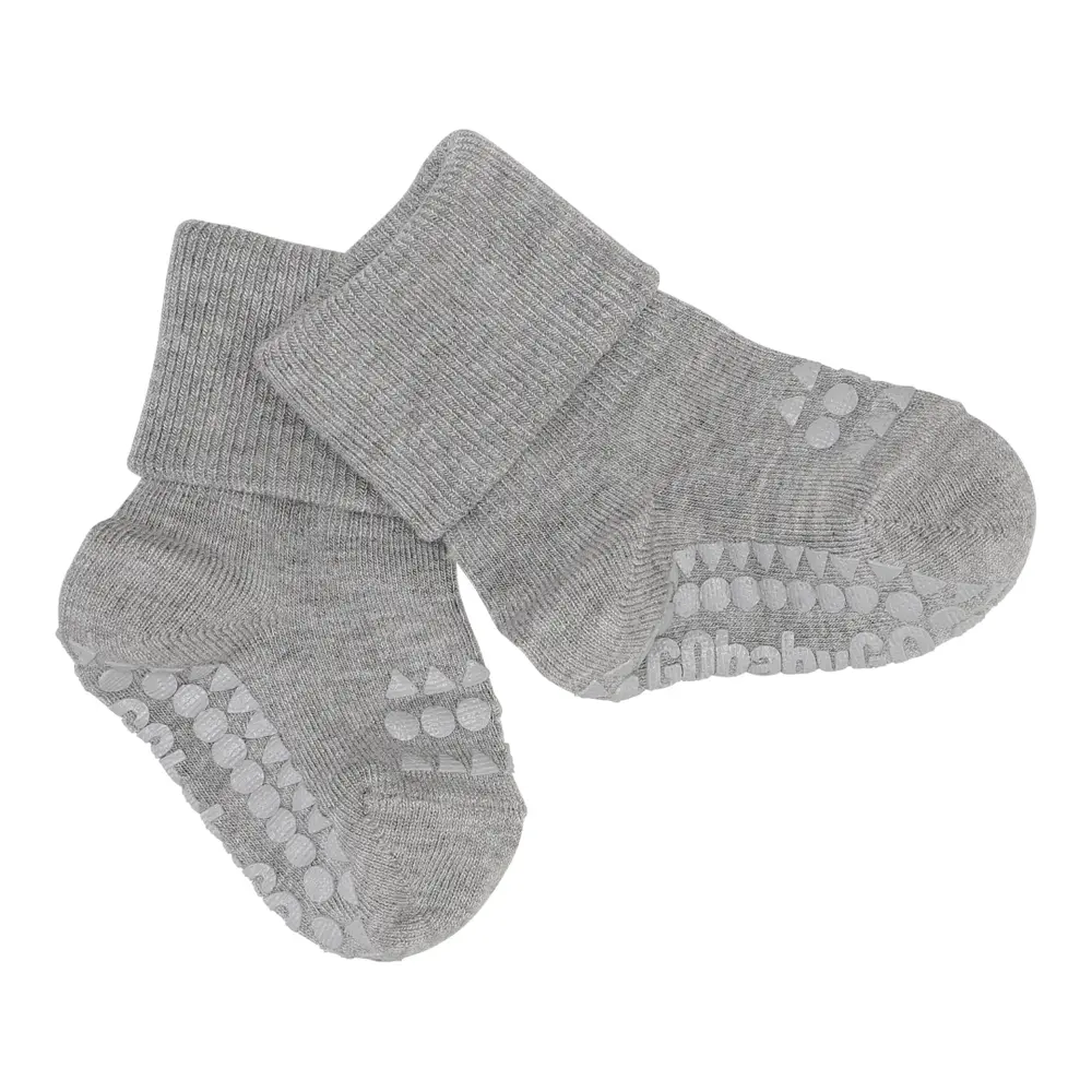 Halkstrumpor Bambu - Grey Melange - 27/30 | Barnkläder - Strumpor & strumpbyxor - Halkfria strumpor | BabyMode