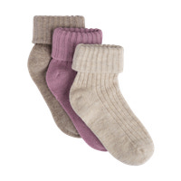 BeKids Rib Strumpor Ull 3-Pack - Burnished Lilac