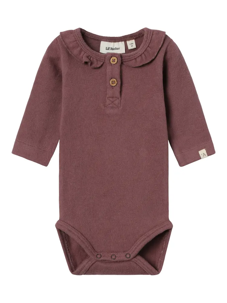 Lil' Atelier Thoro Hou Långärmad Slim Body - Rose Brown - 68