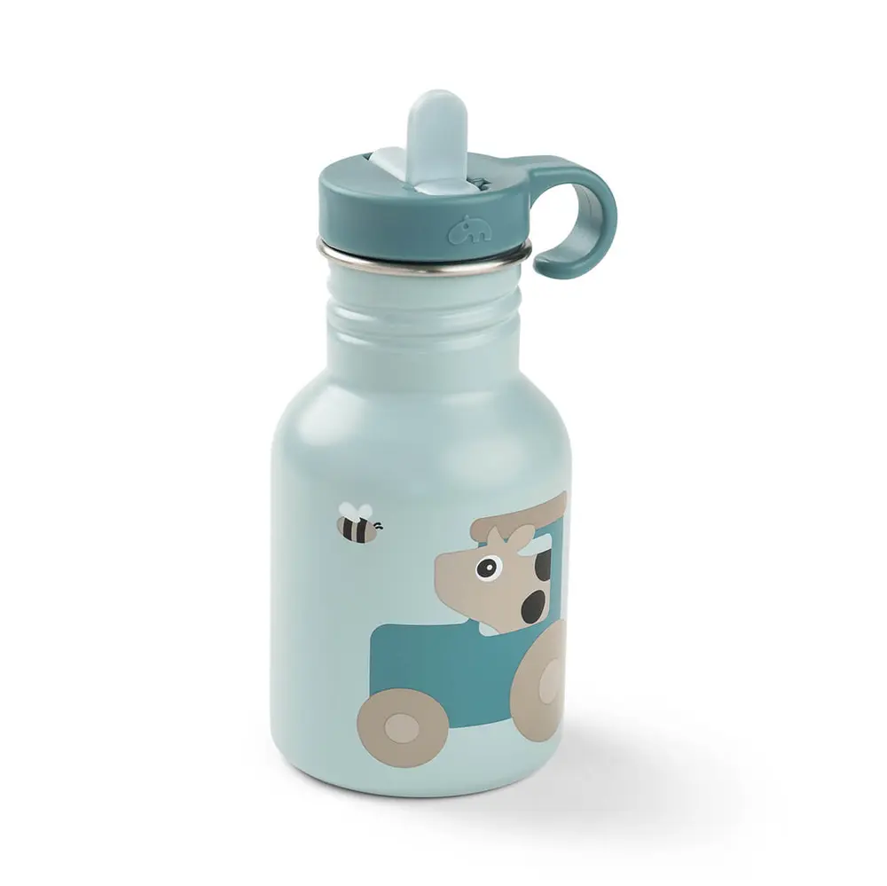 Flaska i rostfritt stål Tiny Farm Blå 350 ml | Baby & Barn - Äta - Matlådor & vattenflaskor | BabyMode