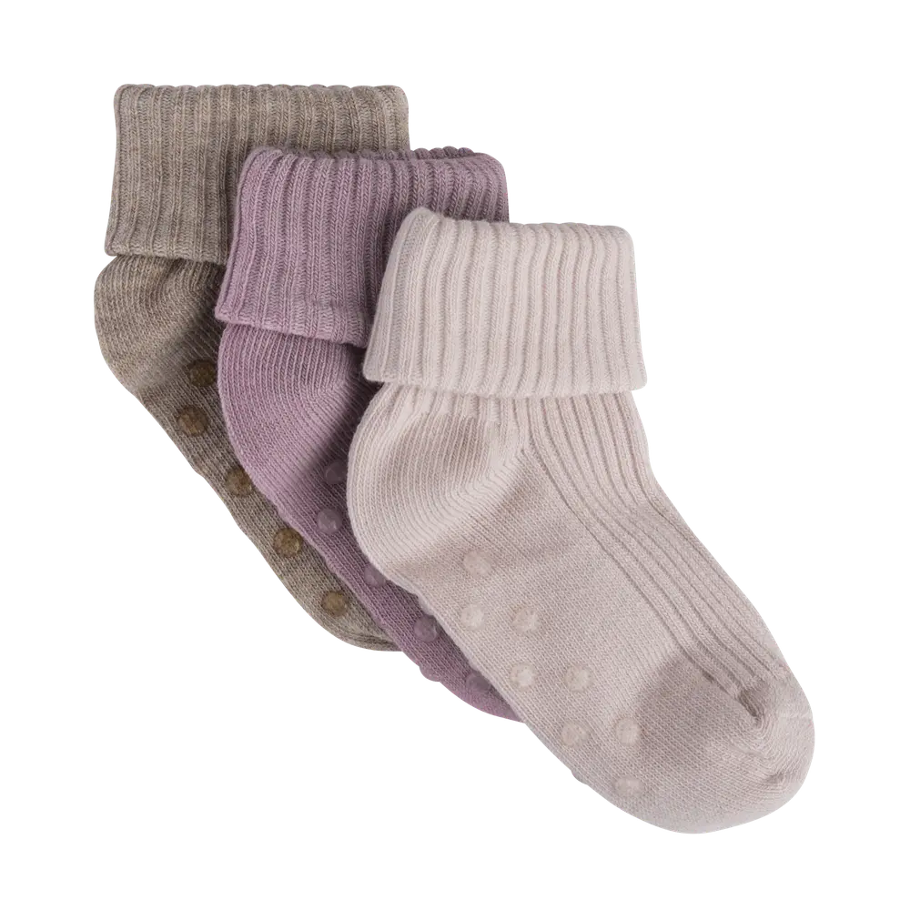 BeKids Rib Strumpor m. ABS 3-Pack - Shell - 11\14