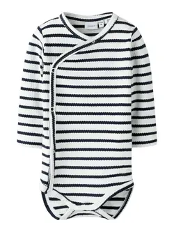 Kattie Långärmad Omlottbody - Cloud Dancer | Kläder - Bodys & overaller - Omlottbody | BabyMode