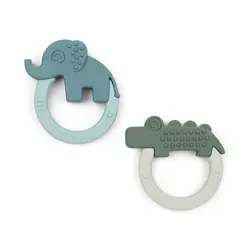 Bitleksak Deer Friends 2-pack - Green/Blue | Leksaker - Babyleksaker - Bitringar & skallror | BabyMode