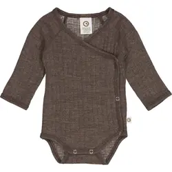 Långärmad Body Woolly - Walnut Melange | Kläder - Ull - Ullbodys | BabyMode