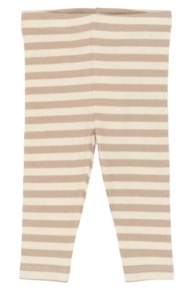 Fro Rib Leggings - Humus Striped - 92 | Barnkläder - Underdelar - Leggings | BabyMode