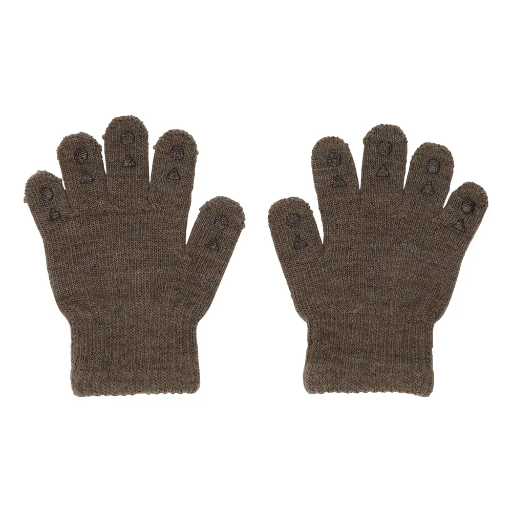 Fingervantar Ull - Brown Melange - 1-2 ÅR | Barnkläder - Ull - Ullmössor, ullvantar och ulltossor | BabyMode