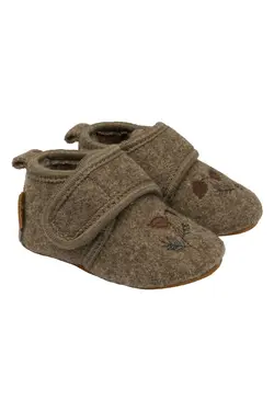 Ulltofflor m. Broderi - Melange denver | Skor - Inneskor & tofflor - Tofflor | BabyMode