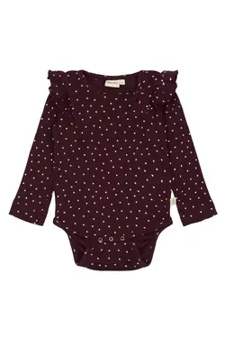Långärmad Body - Dark Grape/White | Kläder - Bodys & overaller - Långärmad body | BabyMode