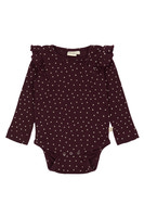 Långärmad Body - Dark Grape/White