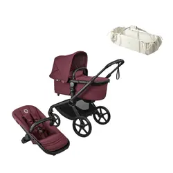 Bugaboo Fox 5 Renew Complete - Black/Dark Cherry inkl. Sleepcarrier X Oat Beige | Barnvagnar | BabyMode