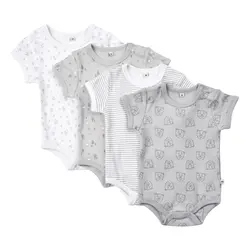 Kortärmad Body 4-pack - Harbor Mist | Kläder - Bodys & overaller - Kortärmad body | BabyMode