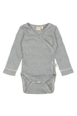 Långärmad Omlottbody Dian - True Navy/Dark Off White